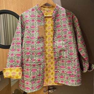 Indian cotton reversible quilted jacket. NWT
